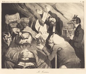 La Tentation，模仿泰尼尔斯的画作 作者 奥诺雷·杜米埃