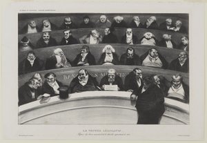 Le Ventre Législatif:Aspect des bancs ministériels de la chambre improstituée de 1834, or The Legislative Belly:1834年淫乱厅的部长席位的景象 作者 奥诺雷·杜米埃