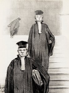 司法宫的主楼梯案例，1848年。   作者 奥诺雷·杜米埃