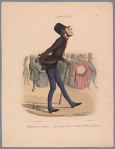 男人穿太小的鞋走路
Chiennes de bottes！(...) （物品上的标题）
虚荣（系列名称）
Coquetterie（物品上的系列名称） 作者 奥诺雷·杜米埃