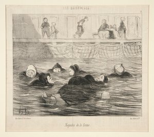 塞纳河畔的纳亚德，选自 Les Baigneuses 作者 奥诺雷·杜米埃