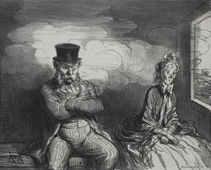 在火车上：令人愉快的同伴，1862年。 作者 奥诺雷·杜米埃
