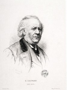 法国雕刻家、画家和雕塑家Honore Daumier（1808-1879）的肖像。马萨德的雕刻作品。尺寸：15x11.5厘米。Arbaud博物馆。 作者 奥诺雷·杜米埃