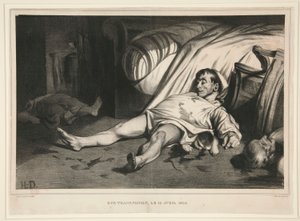 1834 年 4 月 15 日，Transnonain 街，发表于 La Association Mensuelle 杂志 作者 奥诺雷·杜米埃