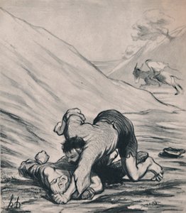 《强盗与驴》，约摄于1860年代，1946年。 作者 奥诺雷·杜米埃