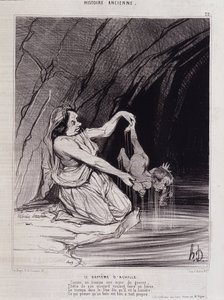 阿喀琉斯的洗礼 - 在“” Charivari “” v.1840 - Honore Daumier 作者 奥诺雷·杜米埃