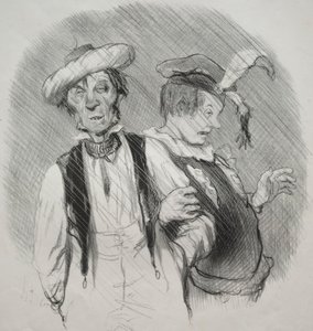 人生的美好时光，第18页：狂欢节，1844年。 作者 奥诺雷·杜米埃