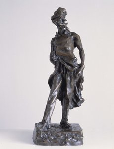 Ratapoil，一个代表共和国掘墓人的政治漫画家。霍诺尔-道米埃（1808-1879）的沙铜雕塑 作者 奥诺雷·杜米埃
