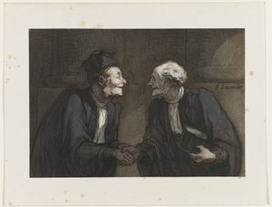两位律师握手 // Deux avocats: la poignée de main 作者 奥诺雷·杜米埃