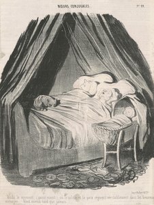 现在是时候了（午夜过后），平静和安宁将真正统治幸福的家庭。迟到总比不到好。 作者 奥诺雷·杜米埃