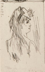 a. 道米埃的老人头像（左上）； b. Taiee 的 Chez Charles Beriot（中上）； c. Rops 的年轻女子头像（右上）； d. Harpignies 的河流风景（中下）； e. 年轻女子的轮廓 作者 奥诺雷·杜米埃