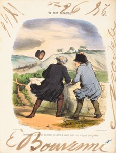 离开时的不便 作者 Honoré Daumier 和 Edouard Bouvenne