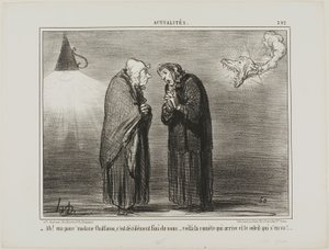 "啊，亲爱的 Chaffarou 夫人......这肯定是末日......彗星来了，太阳走了，"《Actualités》第 392 版 作者 奥诺雷·维克托林·杜米埃