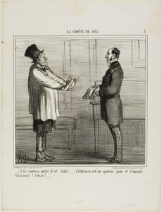 "我不想要你的积分......有效期是 6 月 15 日，而世界末日应该是 13 日，"《1857 年的喜剧》第 2 版 作者 奥诺雷·维克托林·杜米埃