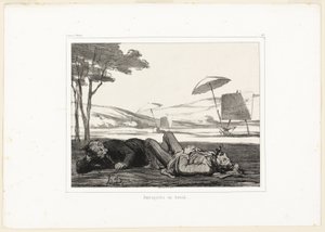 工作中的风景画家》，《艺术家纪念品》第 309 版 作者 奥诺雷·维克托林·杜米埃