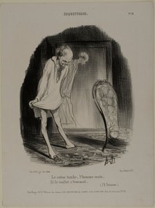 棉袍落下，人还在，小牛褪色》（J.B. Rousseau），《Coquetterie》第 10 版 作者 奥诺雷·维克托林·杜米埃