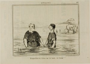 海中天龙的再现》，图版 412，选自 Actualités 作者 奥诺雷·维克托林·杜米埃