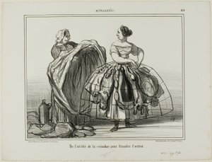 在欺骗海关时，紧身胸衣的用处，《Actualités》杂志第 414 版 作者 奥诺雷·维克托林·杜米埃