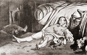 Le Massacre de la rue Transnonain》，取自霍诺尔-多米埃的石版画，摘自阿尔弗雷德-惠特曼的《版画收藏者手册》，乔治-贝尔父子出版社 1901 年出版。 作者 荣誉者（之后）道米尔