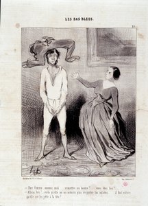 摘自报纸“”Le Charivari””“系列”“Les Bas Bleus”“像我这样的女人......交出一个按钮？ ... 你疯了！ ... 5月23日 作者 奥诺雷·杜米埃