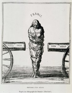 一个政权的历史：1851年至1870年色当期间的法国--Honore Daumier的石版画，发表于《Le Charivari》，约1871年。 作者 奥诺雷·杜米埃