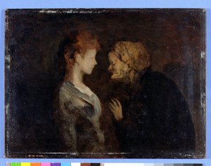信心（秘密）（木板油画） 作者 奥诺雷·杜米埃