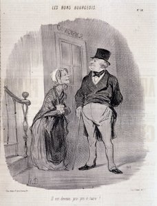 善良的资产者：“他成了专职人员！” - 奥诺雷·杜米埃 (Honore Daumier) 于 1846 年 6 月 10 日在“Le Charivari”中 作者 奥诺雷·杜米埃
