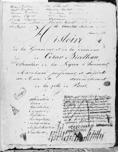 1839年“塞萨尔比罗塔的伟大和颓废历史”的标题页