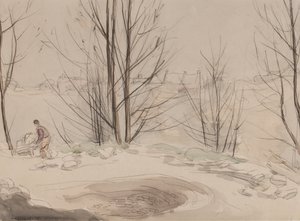 Carshalton采石场，1907年（粉笔和纸上的卫生纸） 作者 霍拉斯·曼恩·利文斯