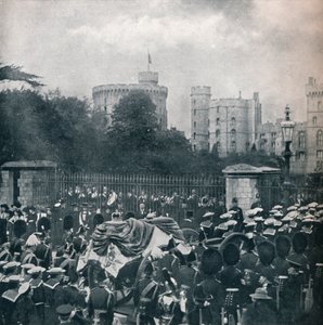 爱德华七世国王的灵车被吸引到温莎城堡，1910年，1911年