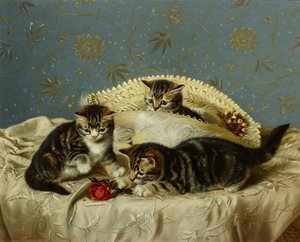 小猫的恶作剧（布面油画）
