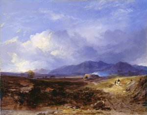 西部高地的车道，约1850年（布面油画）。 作者 霍拉索·麦卡洛克（Horatio McCulloch）