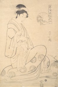 武家的Konosato坐着，拿着一个香炉。 作者 细田英史