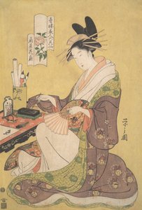 Ogiya妓院的歌妓Hanaogi Ogiya Hanaogi，出自《Beauties o...》系列，约1794。