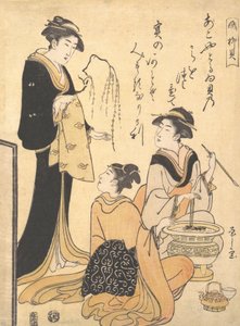 柳树壳柳树会》，出自无标题的一套以S.为主题的美女版画，约1791年。 作者 细田英史