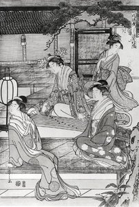 女人在玩古筝 作者 细田英史