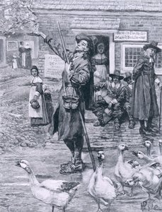 新英格兰的贵格会劝导者，来自Thomas Wentworth Higginson，酒吧的“美国第二代英国人”的插图。在哈珀杂志，1883年 作者 霍华德·派尔