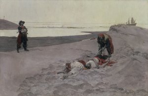 死人告诉没有故事，1899年（油画布上grisaille） 作者 霍华德·派尔