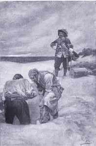 Kiddle Island的Kidd，来自Harper＆Bros出版的Howard Pyles Book of Pirates，1921年 作者 霍华德·派尔