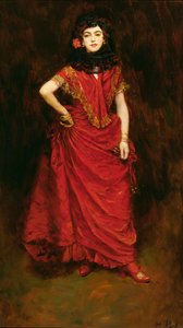 《舞者》，选自珀西瓦尔·吉本（Perceval Gibbon，1879-1926 年）的《Lola》，发表于《哈珀月刊》杂志，1909 年 1 月（布面油画） 作者 霍华德·派尔