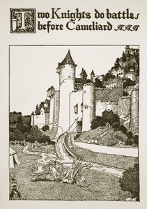 1905年，两位骑士在Cameliard之前做斗争，插图来自“亚瑟王的故事和他的骑士” 作者 霍华德·派尔