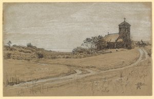 素描，风景，1880-90 年 作者 霍华德·拉塞尔·巴特勒