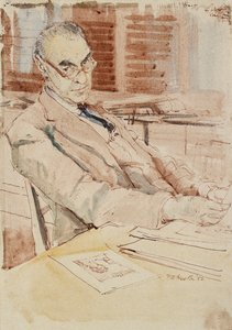 卡尔-西奥多-帕克爵士的画像，CBE，1952年 作者 休伯特·安德鲁·弗里斯