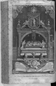 亨利二世纪念碑和理查德一世在Fontevrault修道院，由约翰戈尔达雕刻，1786年 作者 休伯特·弗朗索瓦·格雷夫洛