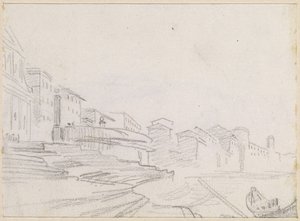河岸边的建筑[背面] 作者 休伯特·罗伯特