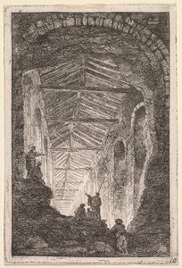罗马之夜：古董画廊，1763-1764年。 作者 休伯特·罗伯特