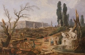 阿波罗浴场丛林园，约 1775-77 年（布面油画 作者 休伯特·罗伯特