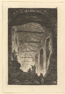 古董画廊，约。 1763-65。 作者 休伯特·罗伯特