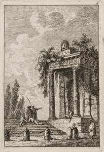 罗马晚会的第四盘，1763-64年 作者 休伯特·罗伯特