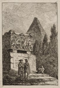 罗马晚会第六盘，1763-64年 作者 休伯特·罗伯特